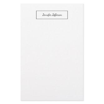 Elegant Modern Handwriting Plain Professional Stationery