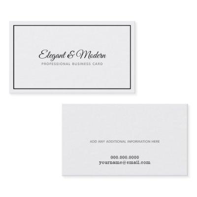 elegant & modern handwritten prof. b/w