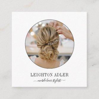 Elegant Modern Instagram Hair Stylist Chic Script Calling Card