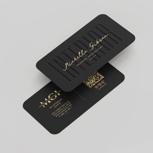 Elegant Modern Interior Designer Monogram Black