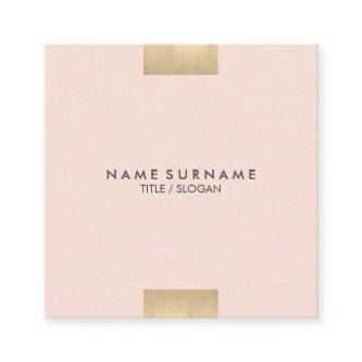 Elegant Modern Kraft Printed Gold Chic Pastel Pink Square