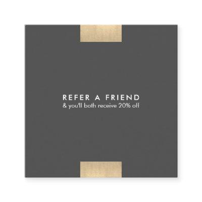 Elegant Modern KraftPrinted Gold Accent Chic Refer Square