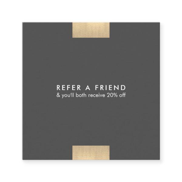 Elegant Modern KraftPrinted Gold Accent Chic Refer Square