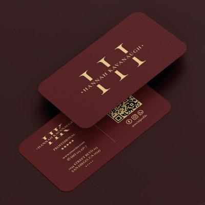 Elegant Modern Logo H Monogram Dark Red Maroon