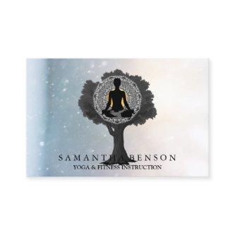 Elegant Modern Mandala Yoga Pose Tree Logo Art Bus