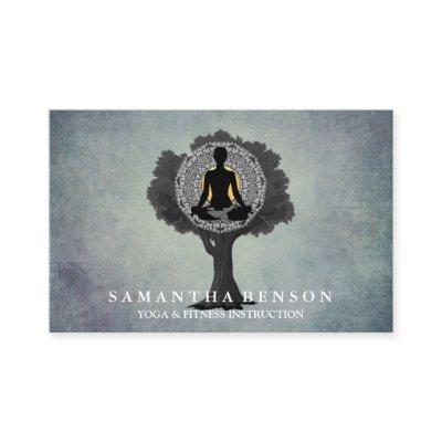 Elegant Modern Mandala Yoga Pose Tree Logo Art