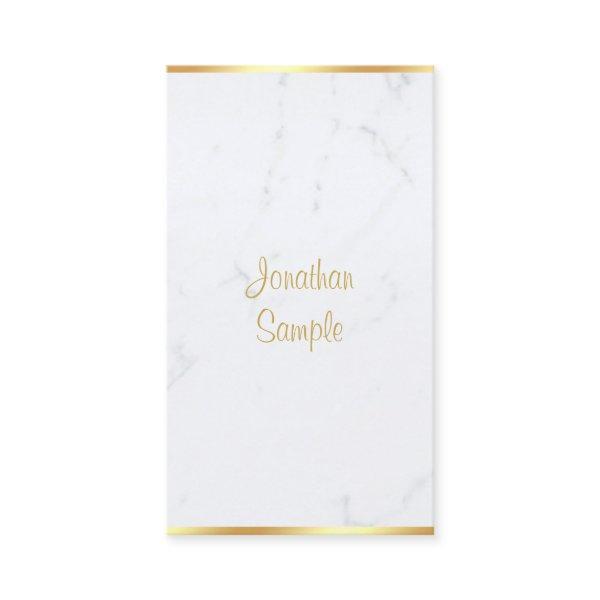 Elegant Modern Marble Gold Handwritten Script Top