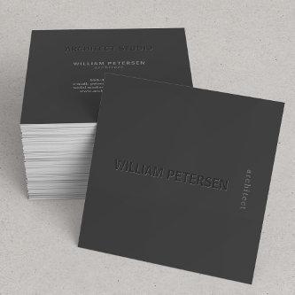 Elegant modern matte black and grey professional square