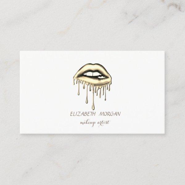 Elegant Modern,Metallic Dripping Lips,Makeup