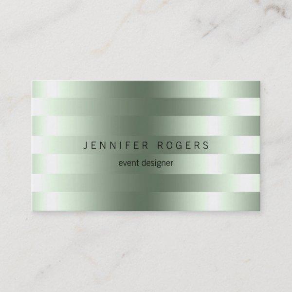 Elegant Modern Metallic Green Tint Stripes