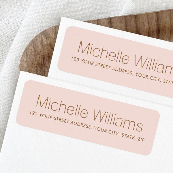 Elegant modern minimal blush pink return address label