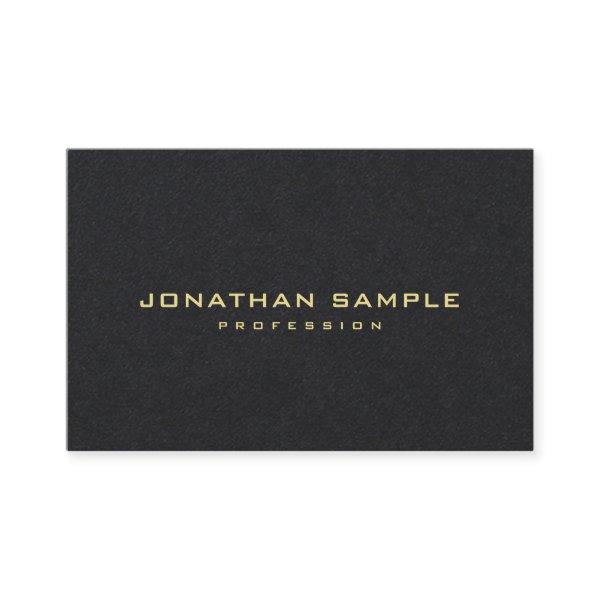 Elegant Modern Minimalist Gold Text Premium Black