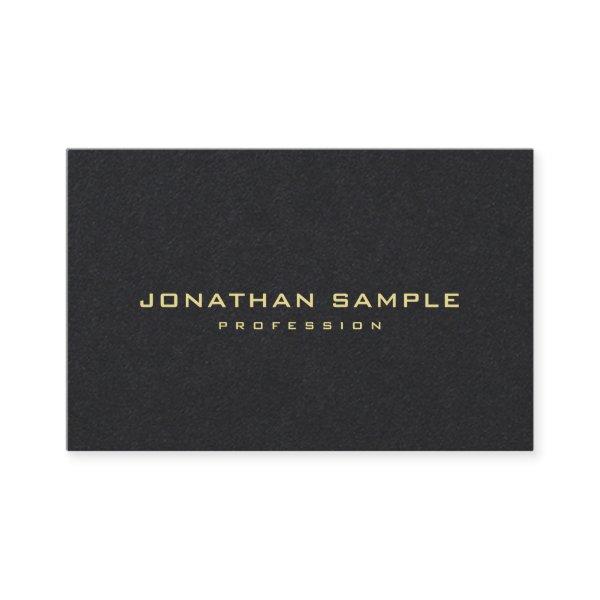 Elegant Modern Minimalist Gold Text Premium Black