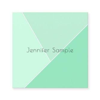 Elegant Modern Minimalist Template Mint Green Square