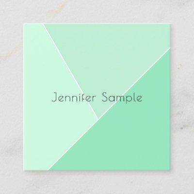 Elegant Modern Minimalist Template Mint Green Square