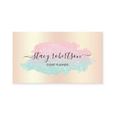 Elegant modern mint & rose gold glitter planner
