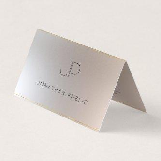 Elegant Modern Monogram Gold Silver Look Template