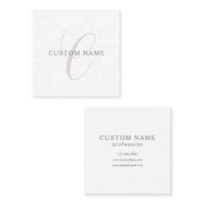 Elegant Modern Monogram | Grey & White (editable) Square