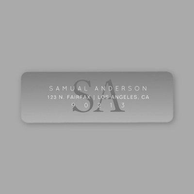 Elegant Modern Monogram Ombre Return Address Label