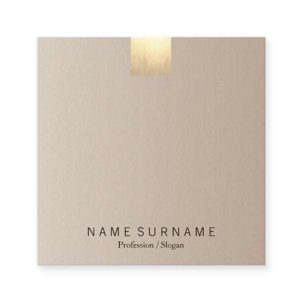 Elegant Modern Pastel Beige Gradient Gold Accent Square