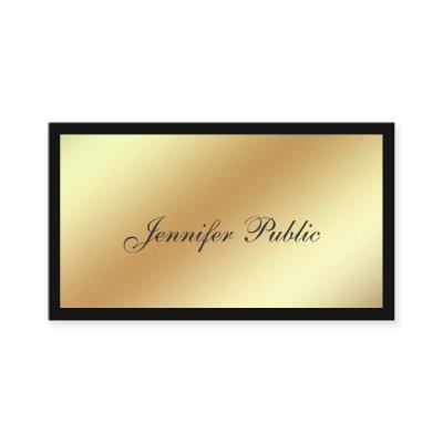Elegant Modern Professional Black Gold Plain