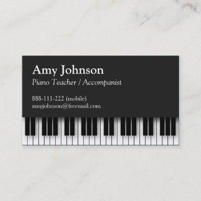 Elegant, Modern, Professional, Piano Teacher