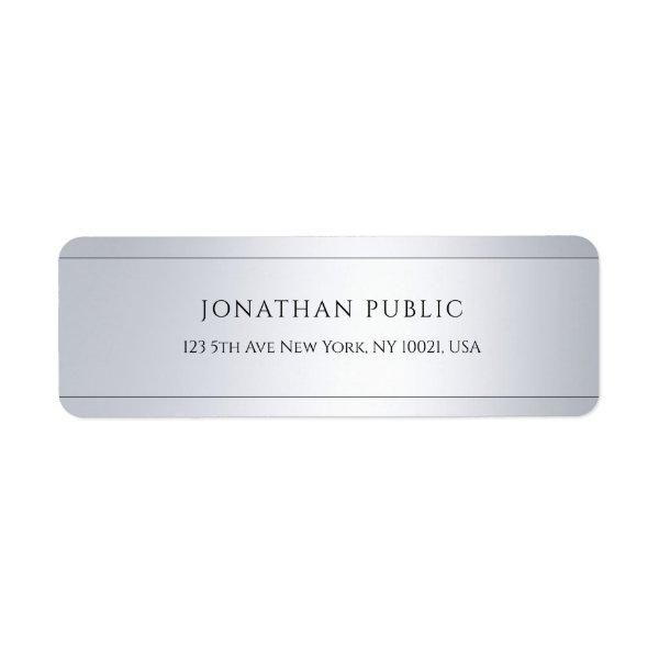 Elegant Modern Professional Silver Return Address Label