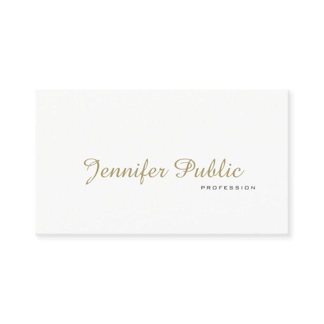 Elegant Modern Professional White Gold Plain