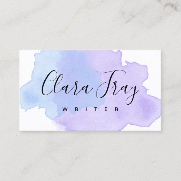 Elegant modern purple & blue watercolor writer