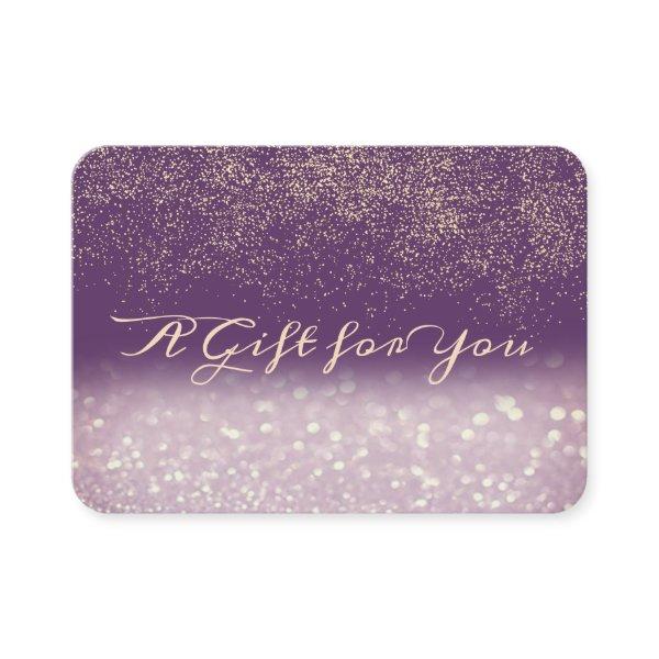 Elegant Modern Purple  Confetti, Glitter Bokeh Discount Card