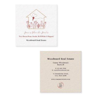 Elegant Modern Realtor Real Estate Slogan Logo  Square