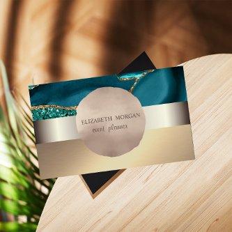 Elegant Modern,Rose Gold Circle Emerald Green