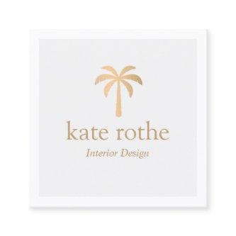 Elegant Modern  Rose Gold Palm Tree Calling Card