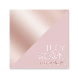 Elegant modern rose gold & pink cosmetologist square
