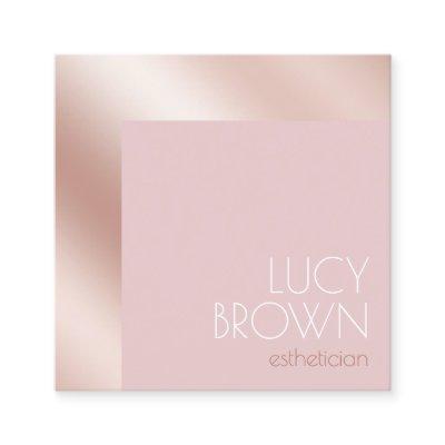Elegant modern rose gold & pink esthetician square