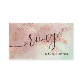 Elegant modern rose gold watercolor makeup artist