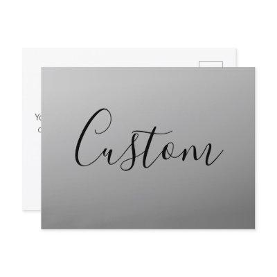 Elegant Modern Script Editable Black Text Writing Postcard