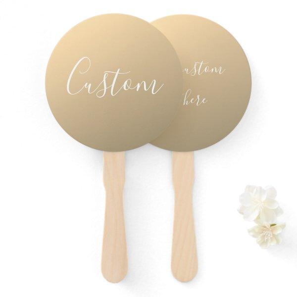 Elegant Modern Script Monogram or Word | Golden Hand Fan