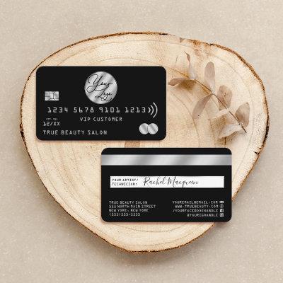 Elegant Modern Silver Black Credit Card Logo