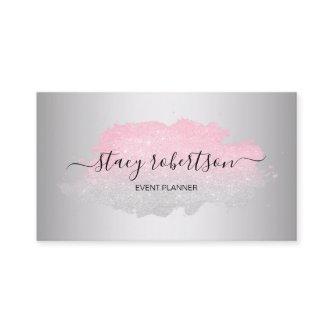 Elegant modern silver & rose gold glitter planner