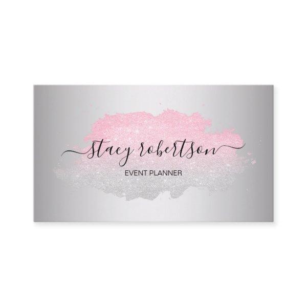 Elegant modern silver & rose gold glitter planner