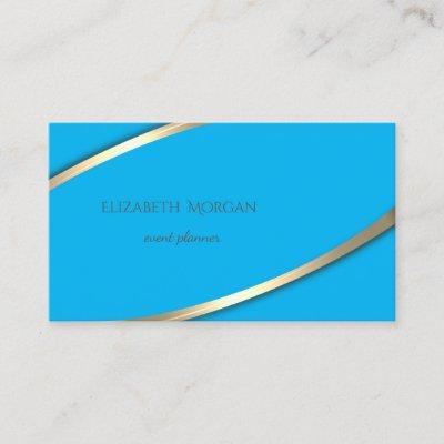 Elegant  Modern Simple  Blue,Gold Stripe