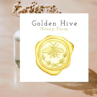 Elegant Modern Simple Honey Farm Wax Seal Stamp Square