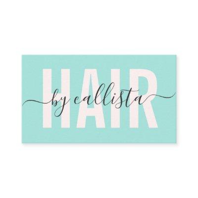 Elegant Modern Simple Mint Typography Hair Stylist