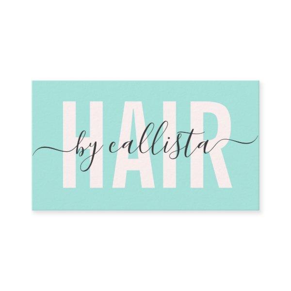 Elegant Modern Simple Mint Typography Hair Stylist