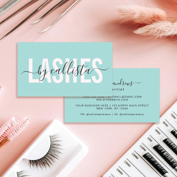 Elegant Modern Simple Mint Typography Lashes