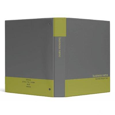 Elegant Modern Simple Olive Green / Grey Stripe 3 Ring Binder