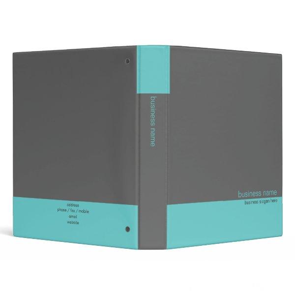 Elegant Modern Simple Turquoise / Grey Stripe 3 Ring Binder