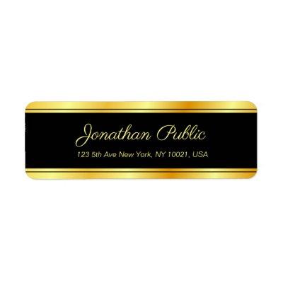 Elegant Modern Template Handwritten Script Gold Label