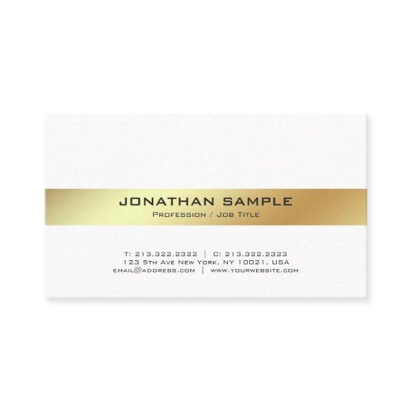 Elegant Modern White and Gold Professional Plain